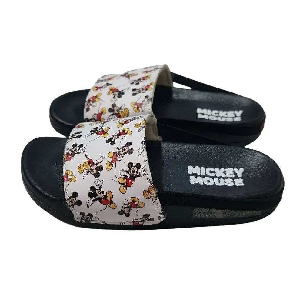 Mickey Mouse Kids Size 9/10 Black White Mickey Mouse Slides